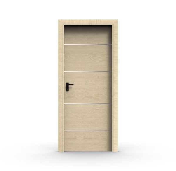 Εσωτερική πόρτα laminate με inox
