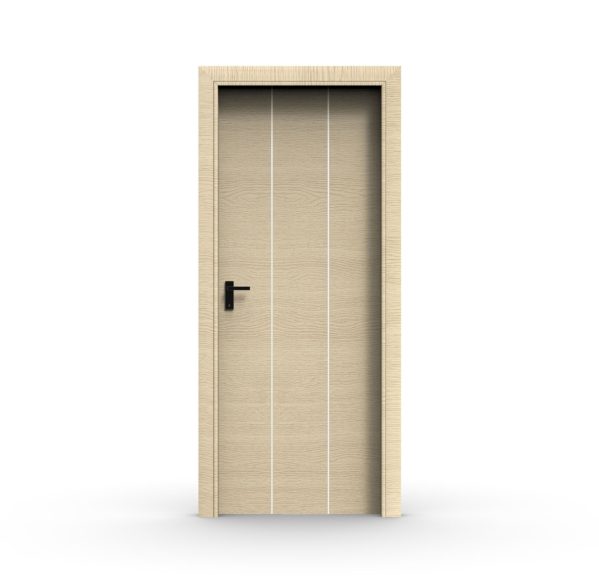 Εσωτερική πόρτα laminate με inox